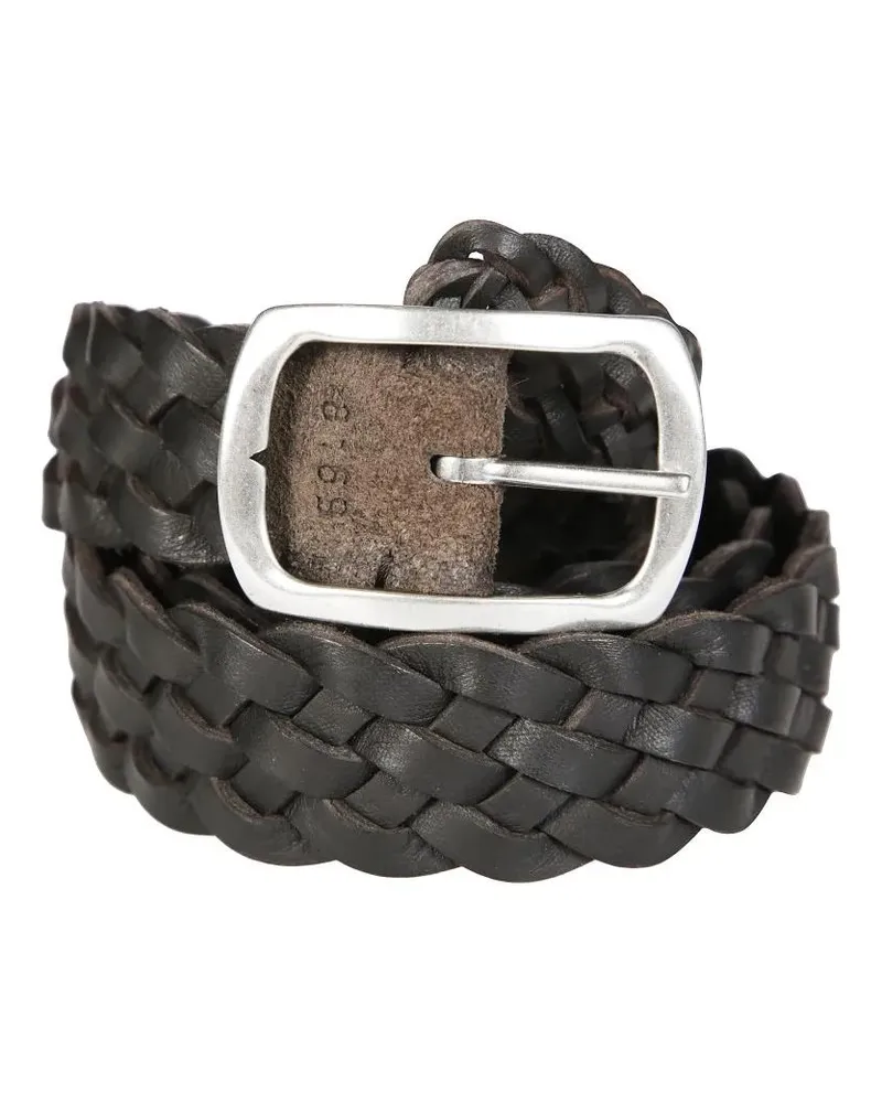Orciani Gürtel Reversible Hunting Double Braided Suede Belt schwarz Schwarz