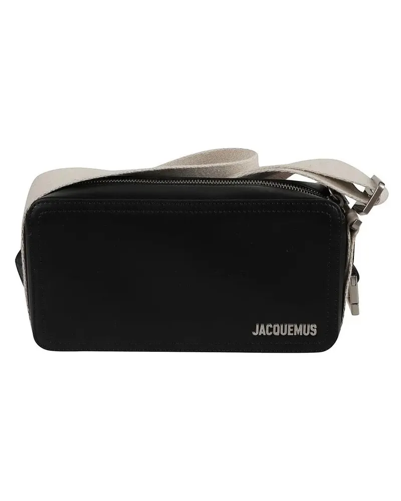 Jacquemus Hobo Bags Rectangular Black Leather Cuerda schwarz Schwarz