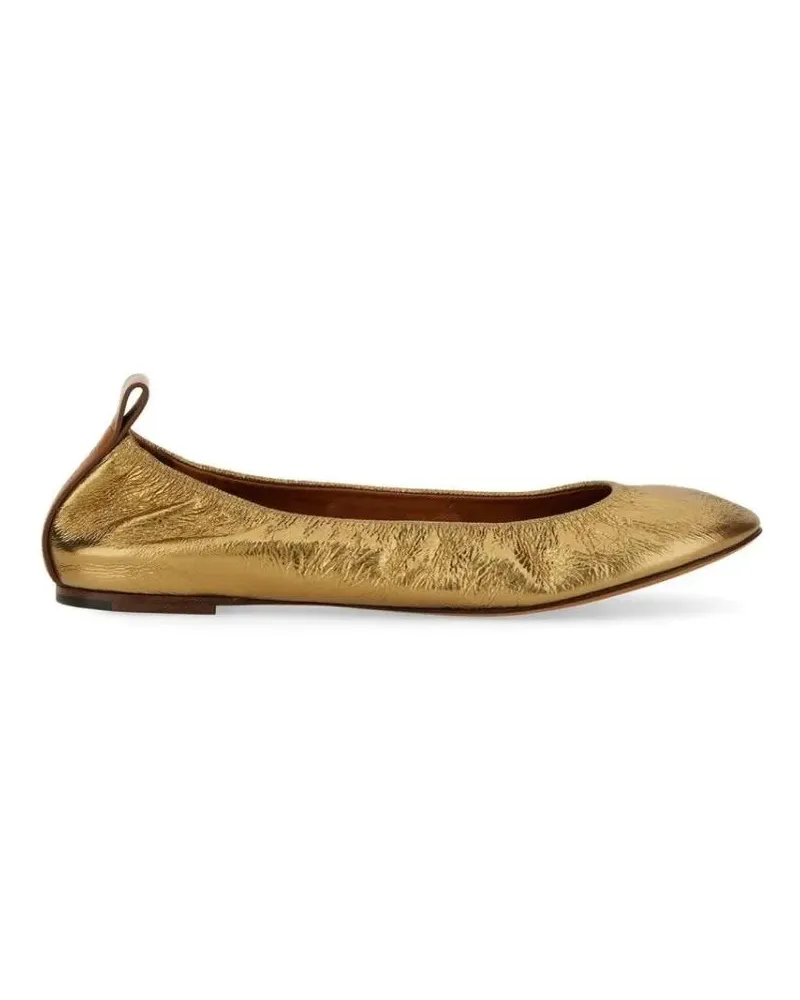 Lanvin Gold Leather Ballerina Flats goldfarben Gold
