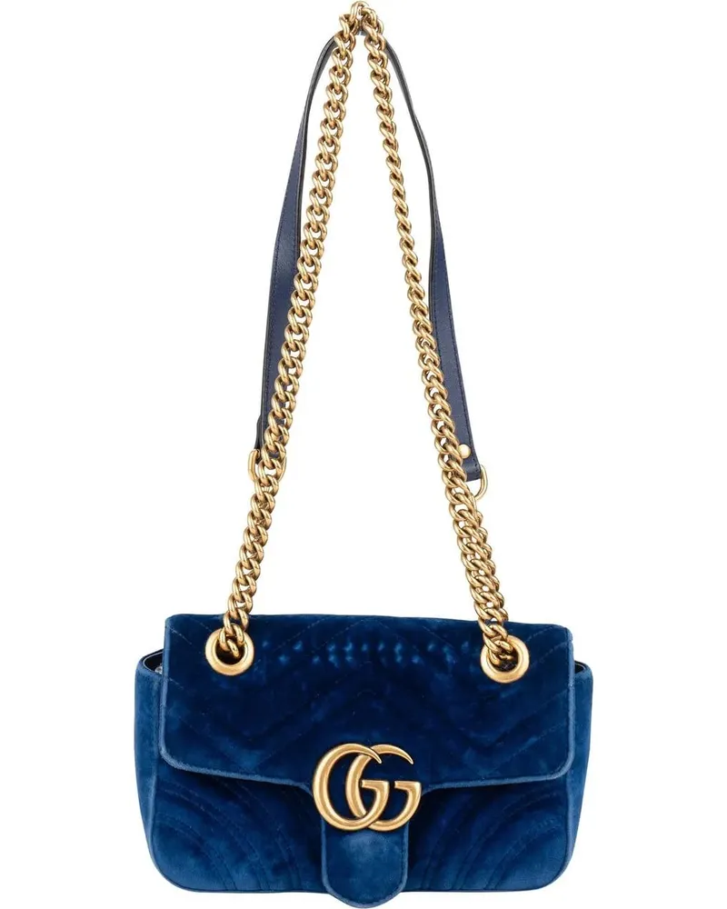 Gucci Crossbody Bags  Blue Velvet Marmont Stitch Crossbody Bag blau Blau
