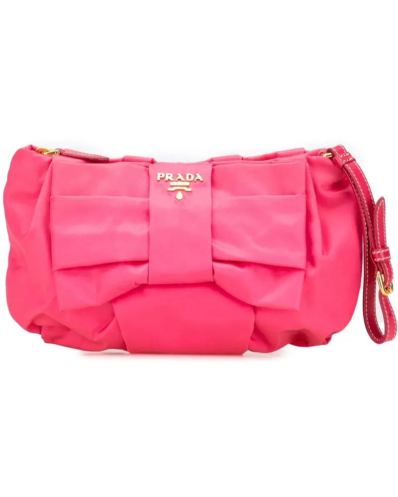 Prada Clutches Tessuto Bow Wristlet Clutch rosa Gold