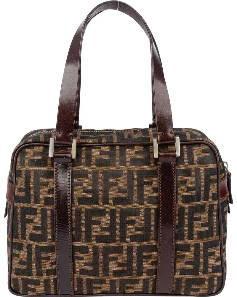 Fendi Crossbody Bags  FF Monogram Boston Handbag braun Braun
