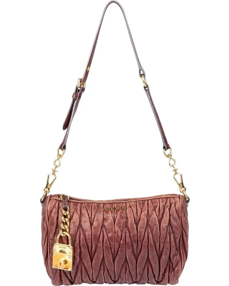 Miu Miu Crossbody Bags  Quilted Leather Padlock Shoulder Bag bunt Bunt