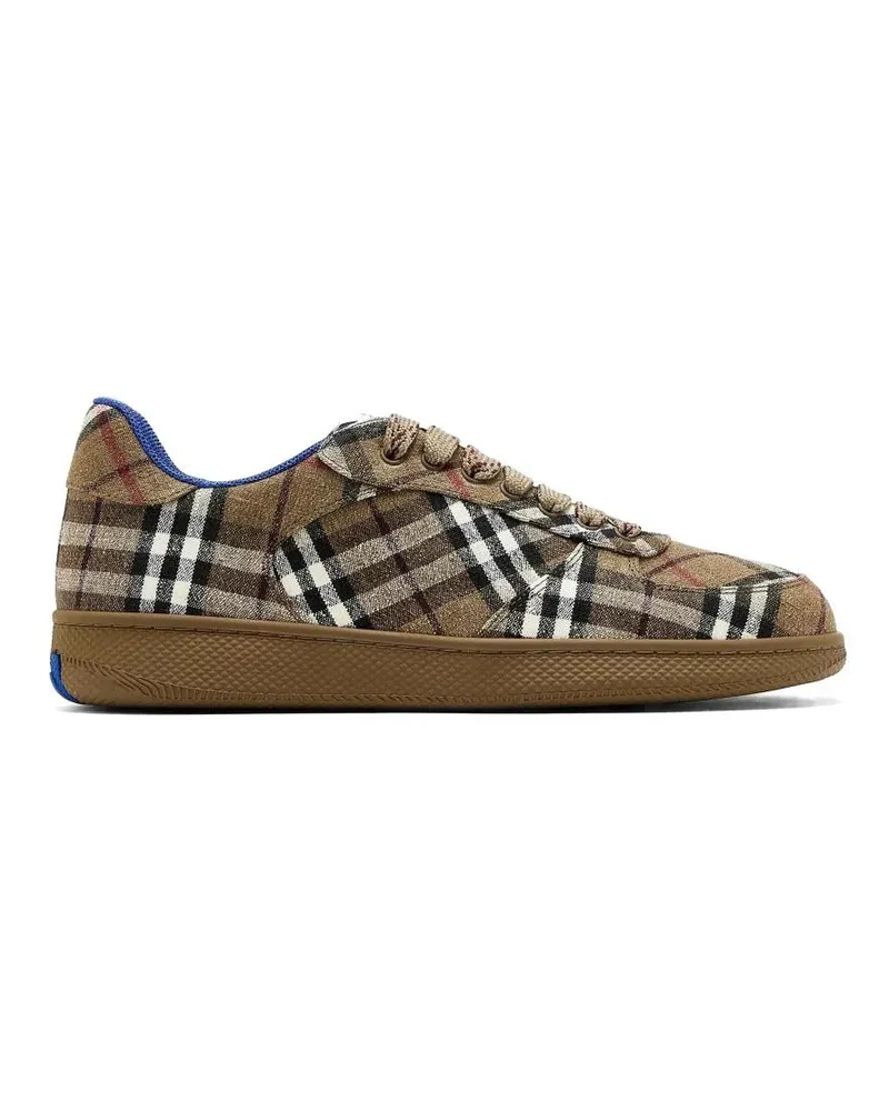 Burberry Low-Top Sneaker Check Pattern  Sneakers With Textured Uppe braun Braun