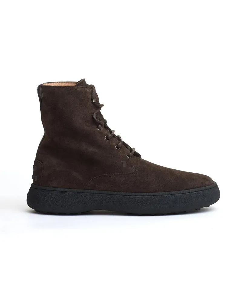 TOD'S Stiefel Polish Winter Gommino Suede Dark Brown braun Braun