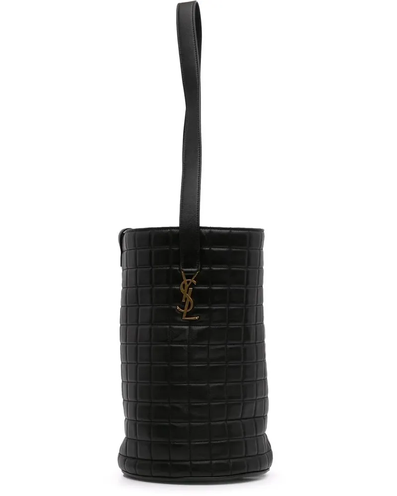 Saint Laurent Hobo Bags Medium Lambskin Cecile Bucket Bag schwarz Schwarz