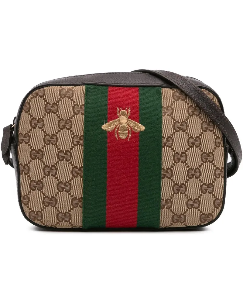 Gucci Hobo Bags 2016-2024 GG Canvas Webby Bee Camera Bag braun Braun