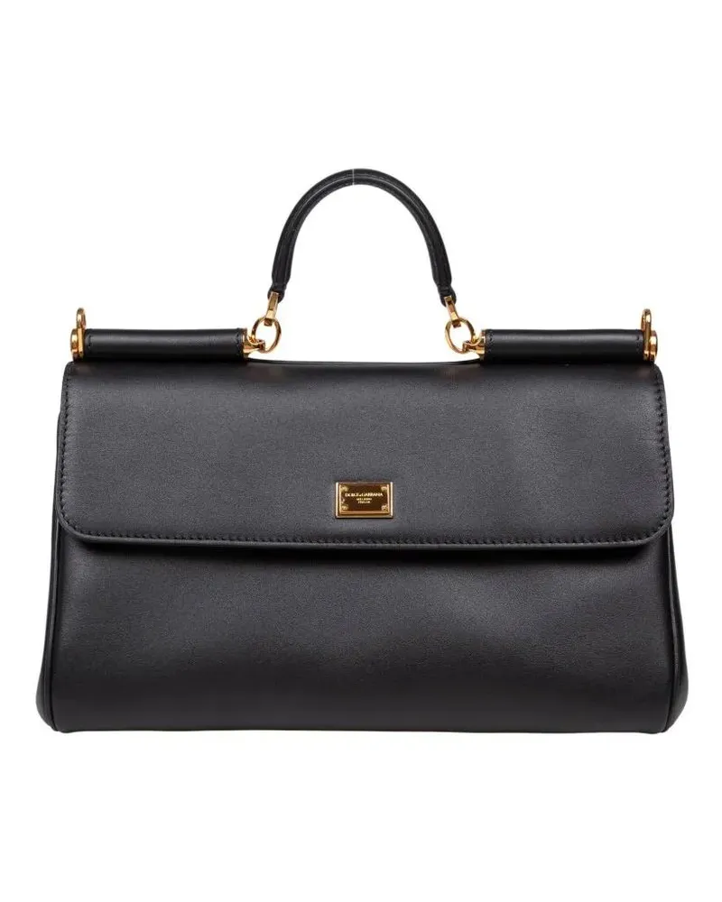 Dolce & Gabbana Crossbody Bags Vintage My Sicily Bag In Black Leather schwarz Schwarz