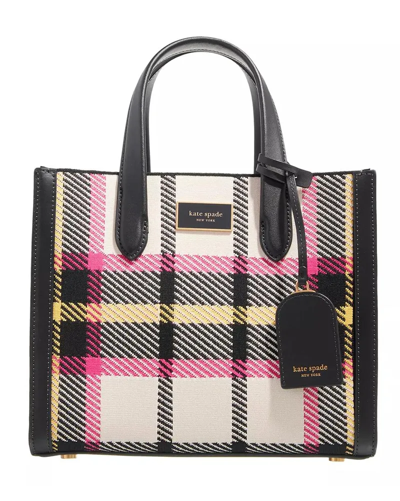 Kate Spade Tote Manhattan Museum Plaid Knit Jacquard Bunt