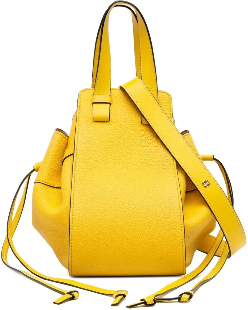 Loewe Hobo Bags Small Grained Calfskin Drawstring Hammock Satchel gelb Gelb