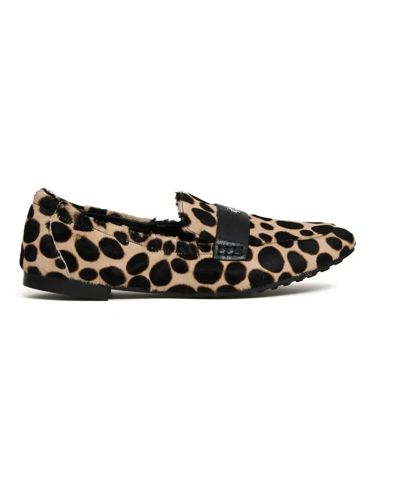Tory Burch Printed Calf Leather Ballerine Loafer schwarz Schwarz