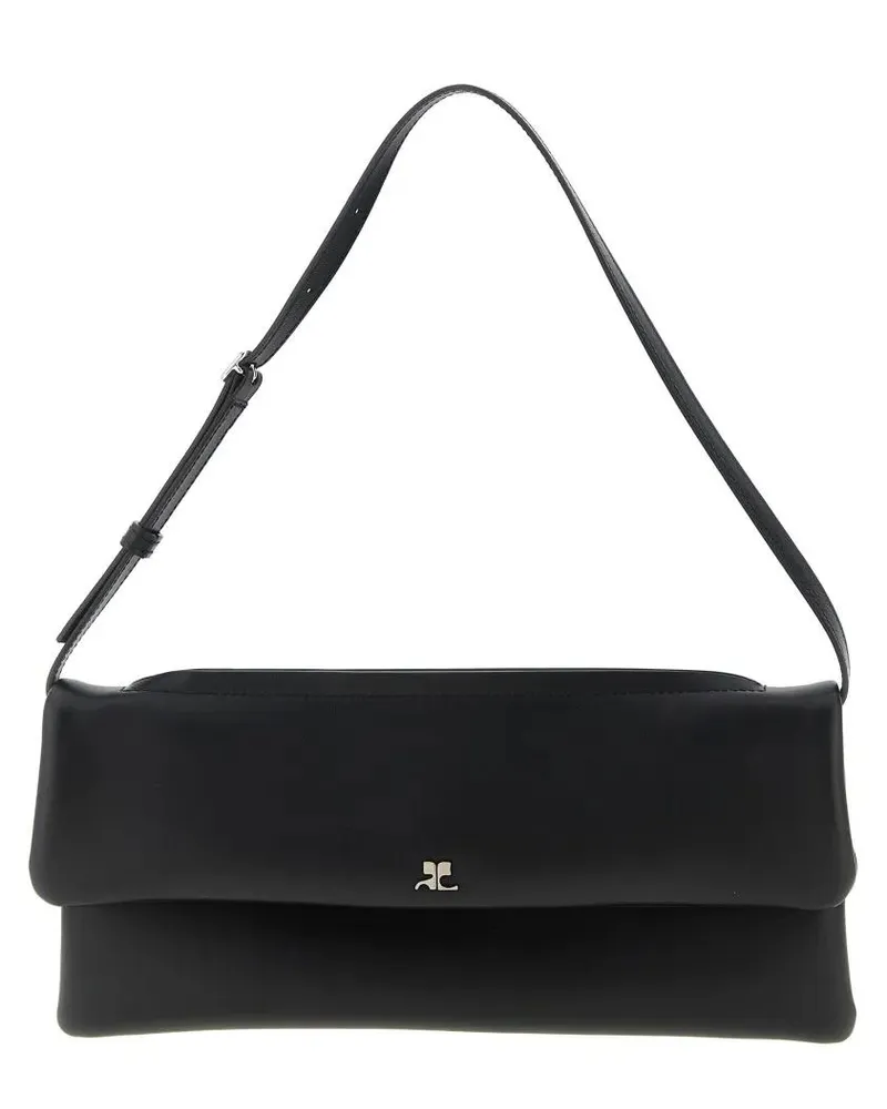 Courrèges Crossbody Bags Cuff Clutch aus Leder schwarz Schwarz