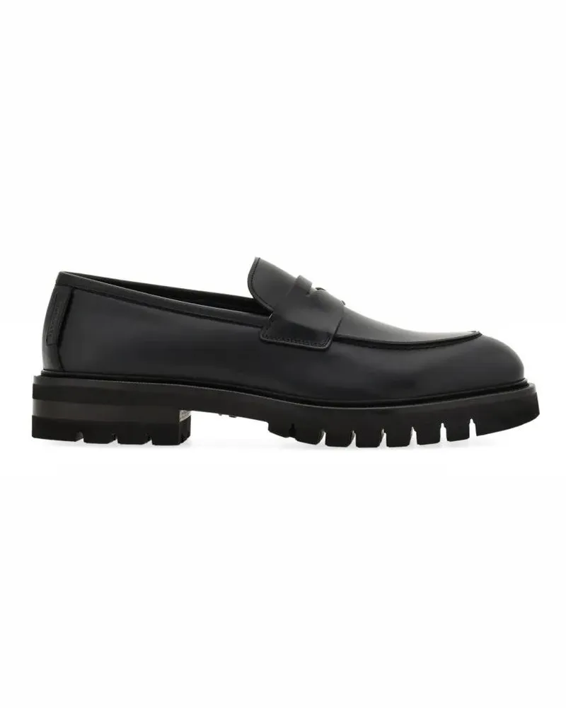 Ferragamo Loafer Flat Shoes With Minimalist Silhouette schwarz Schwarz
