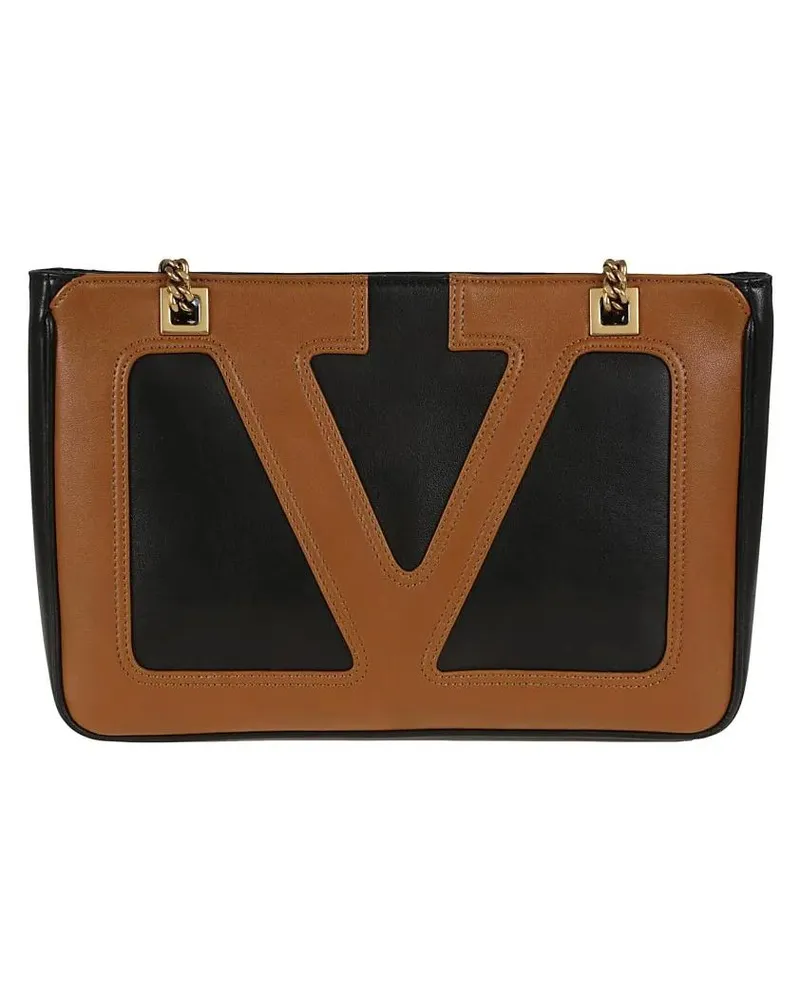 Valentino Garavani Hobo Bags Black Nappa Leather Viva Superstar Small Tote Bag schwarz Schwarz