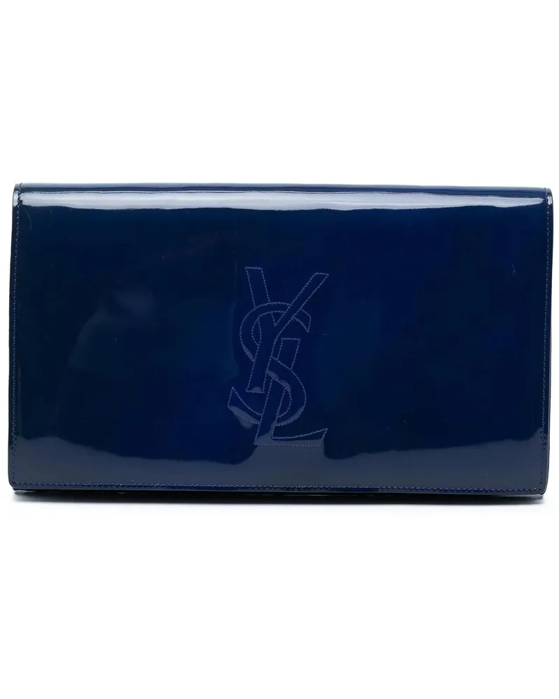 Saint Laurent Clutches Large Patent Belle De Jour Clutch blau Blau