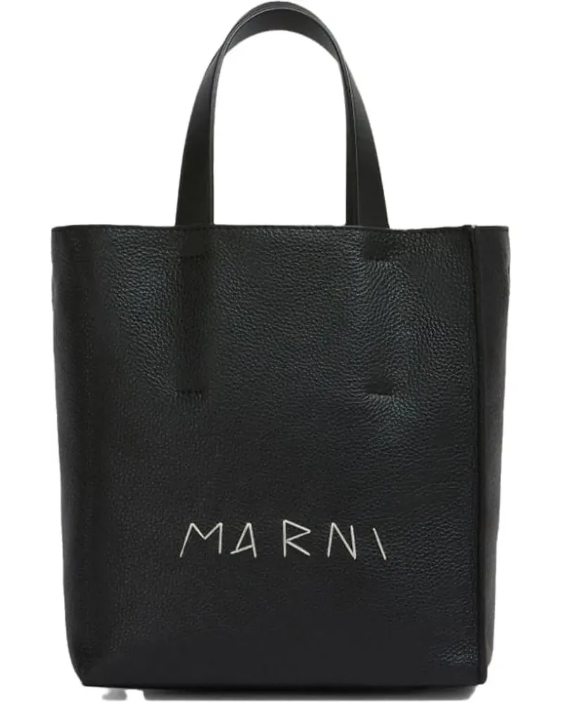 Marni Shopper & Totes Structured Mini Bag In Exquisite Black Calf Leathe schwarz Schwarz