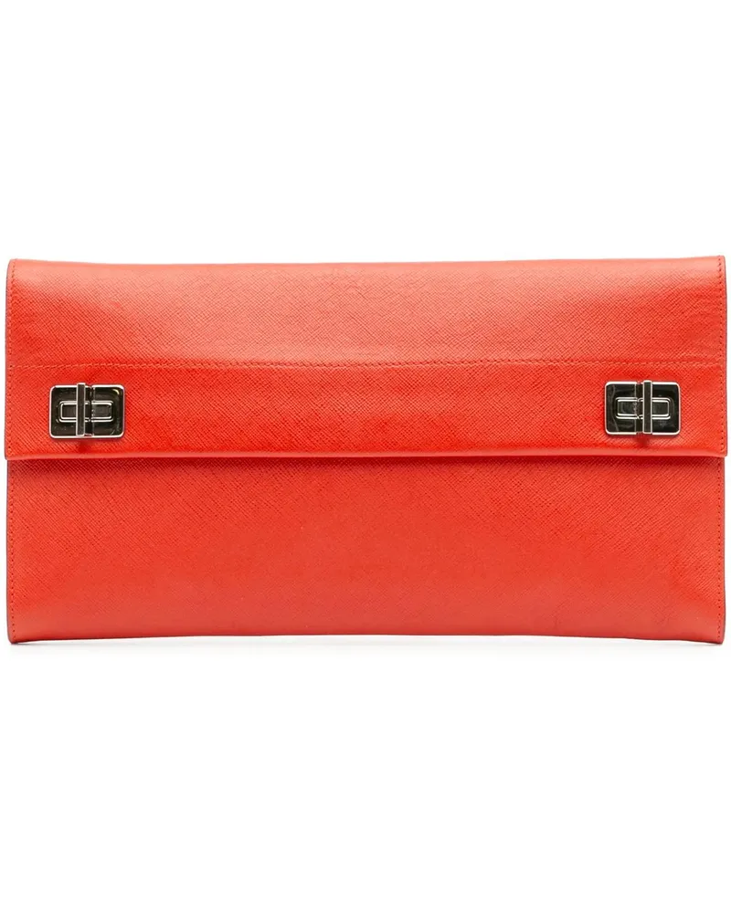 Prada Clutches Saffiano Flap Clutch rot Rot