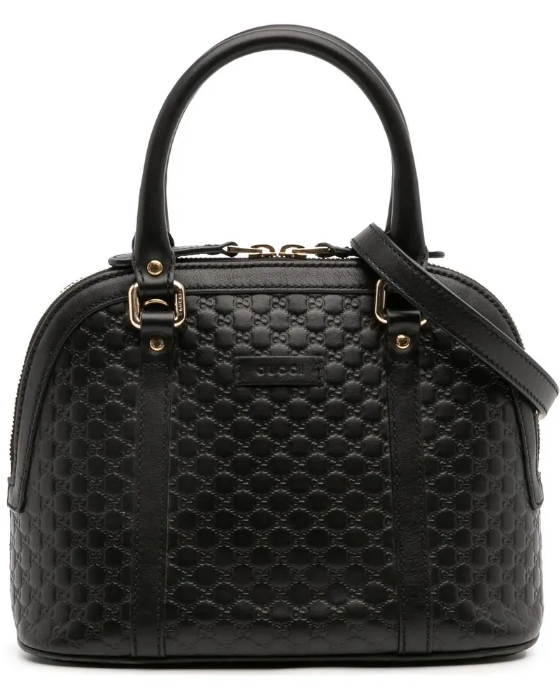 Gucci Hobo Bags Mini Microssima Dome Satchel schwarz Schwarz