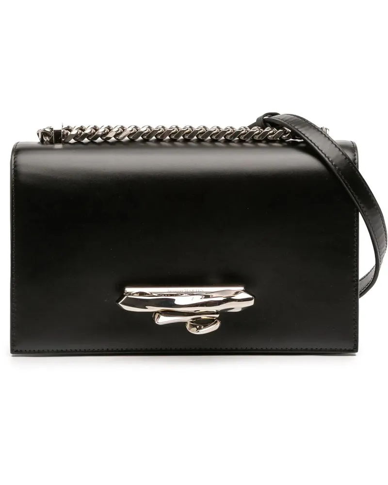 Alexander McQueen Hobo Bags Mini Leather Sculptural Four Ring Crossbody schwarz Schwarz