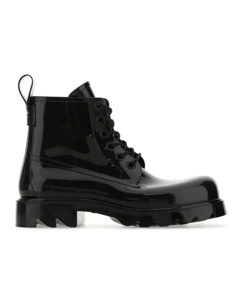 Bottega Veneta Stiefel Round Toe Lace-Up Combat Boots schwarz Schwarz