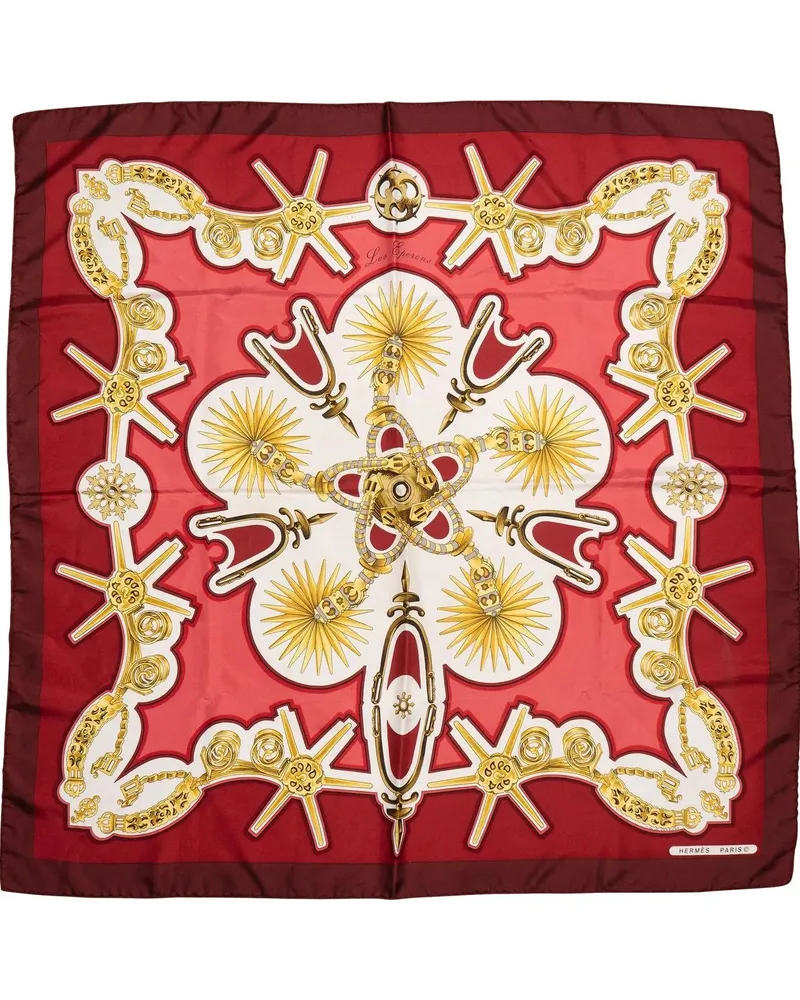 Hermès Tücher & Schals Hermes Classic Les Eperons Silk Carre 90 Scarf Tuc rot Rot