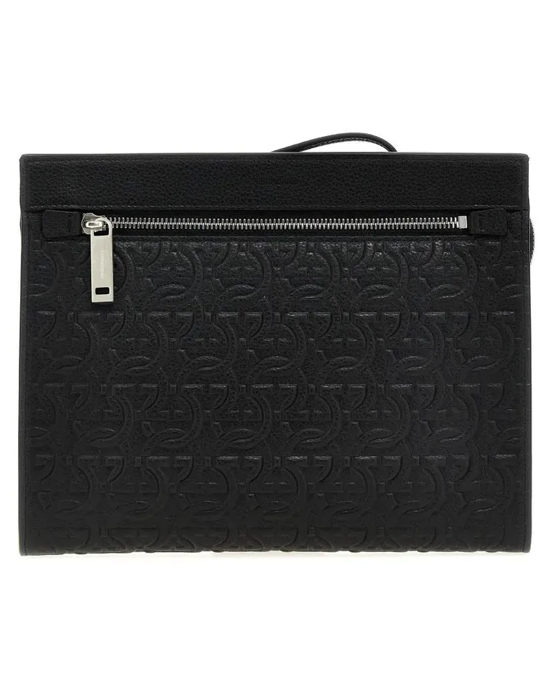 Ferragamo Crossbody Bags Gancini' Clutch schwarz Schwarz