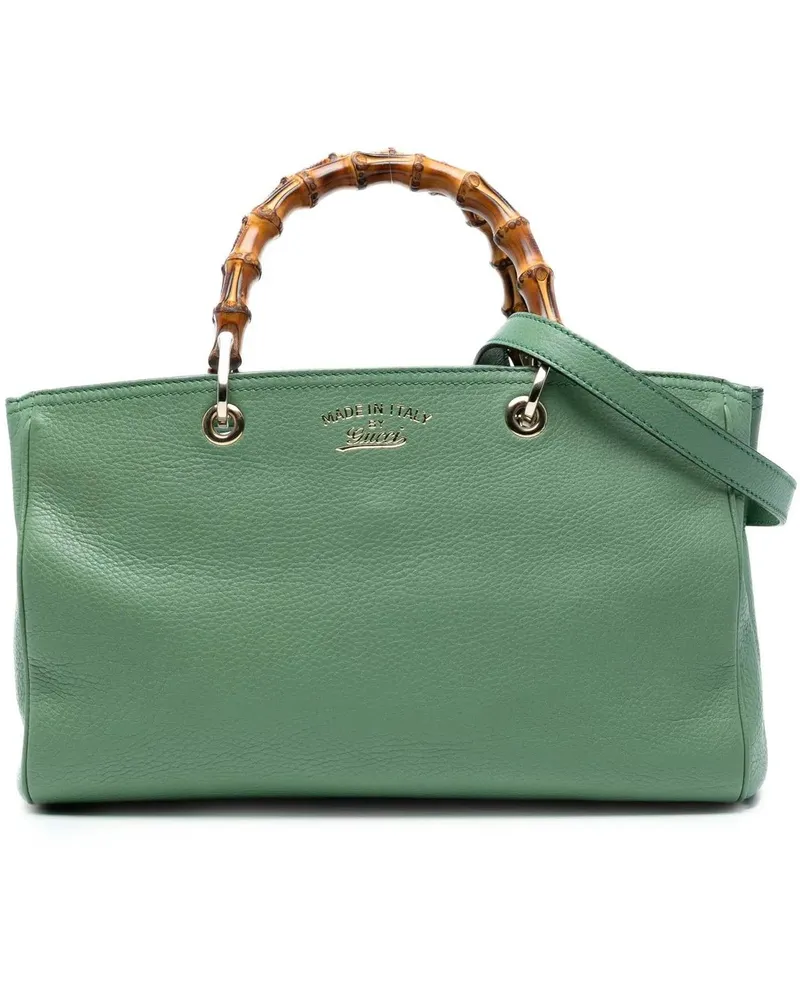 Gucci Hobo Bags Medium Calfskin Bamboo Shopper Satchel grün Grün