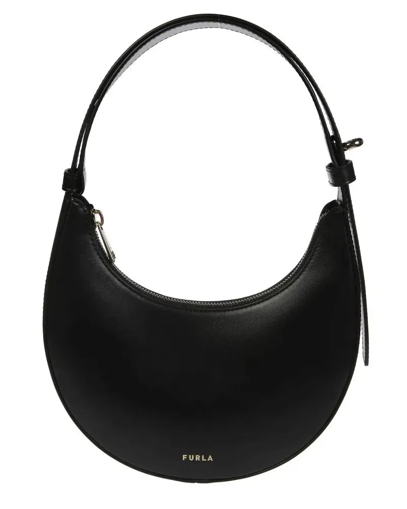 Furla Hobo Bags Curved Silhouette Mini Shoulder Bag schwarz Schwarz