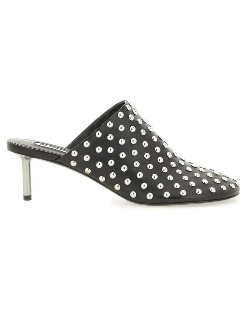 Jil Sander Slipper & Pantoletten Nappa Leather Mules With Metallic Studs schwarz Schwarz