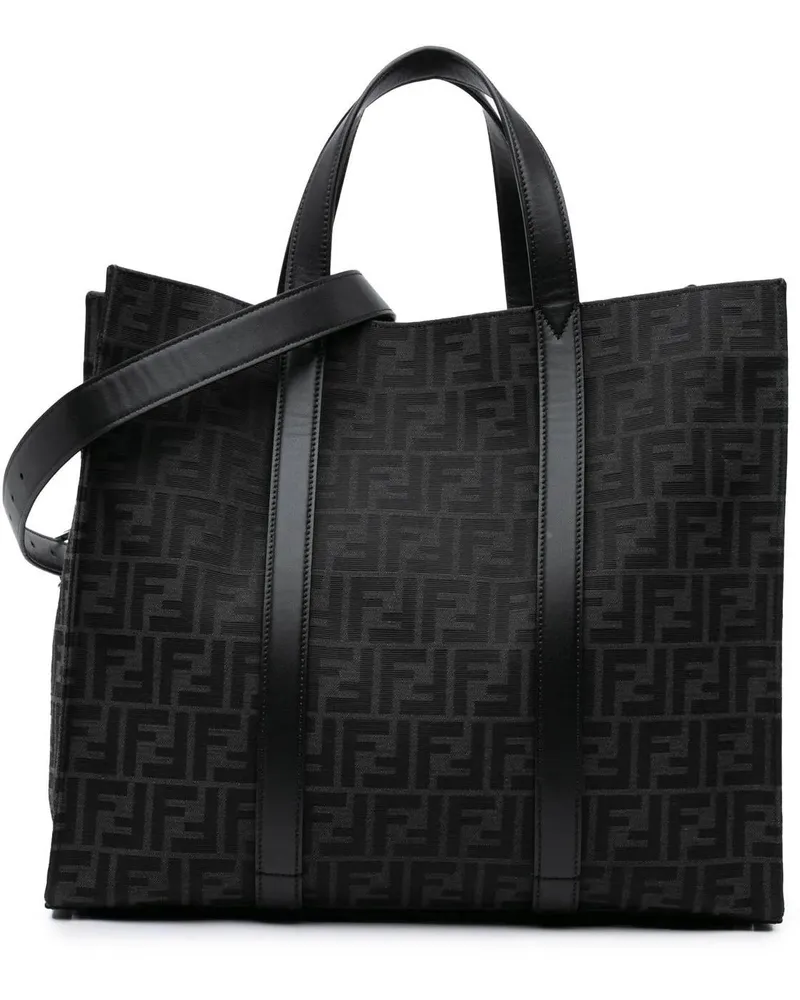Fendi Hobo Bags 2010-2024 Large Zucca Jacquard Shopper Tote schwarz Schwarz