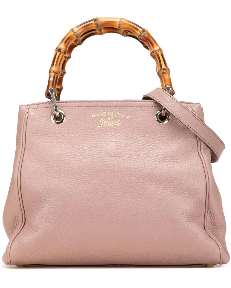 Gucci Hobo Bags Small Calfskin Bamboo Shopper Satchel rosa Gold