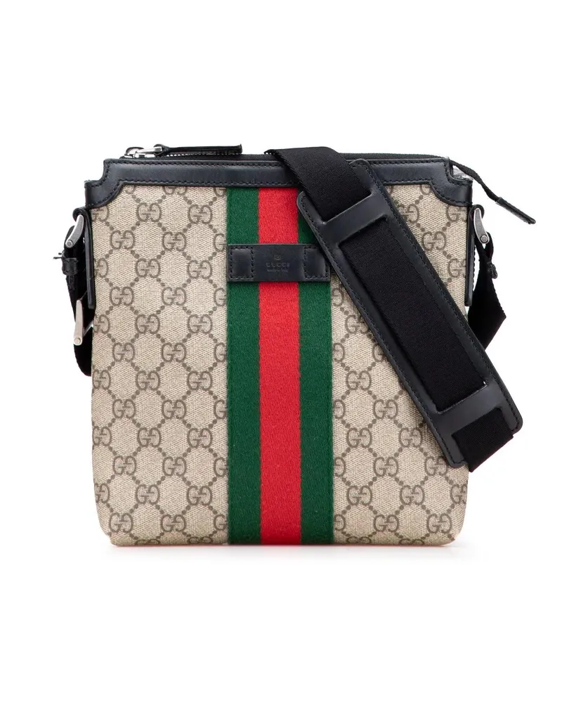 Gucci Hobo Bags GG Supreme Web Crossbody braun Braun