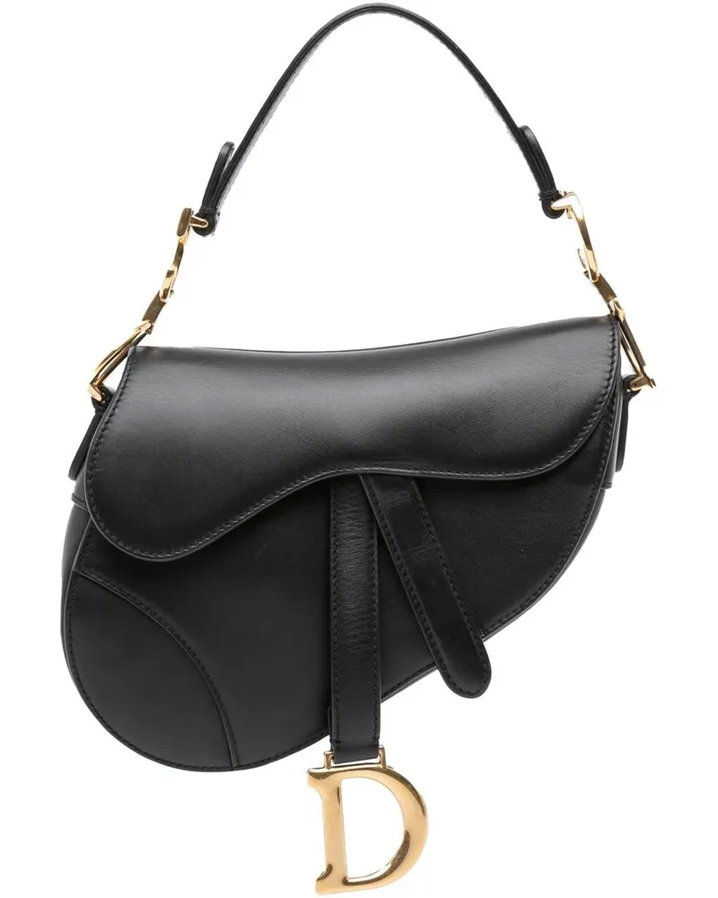 Dior Hobo Bags Mini Smooth Calfskin Saddle Bag schwarz Schwarz