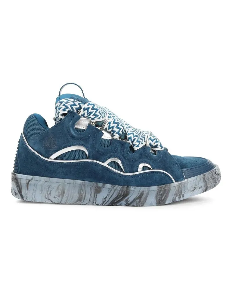 Lanvin Low-Top Sneaker Leather Sneakers With Textured Upper blau Blau