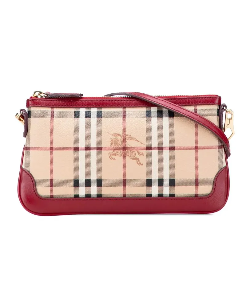 Burberry Hobo Bags Haymarket Check Coated Canvas Peyton Crossbody braun Braun