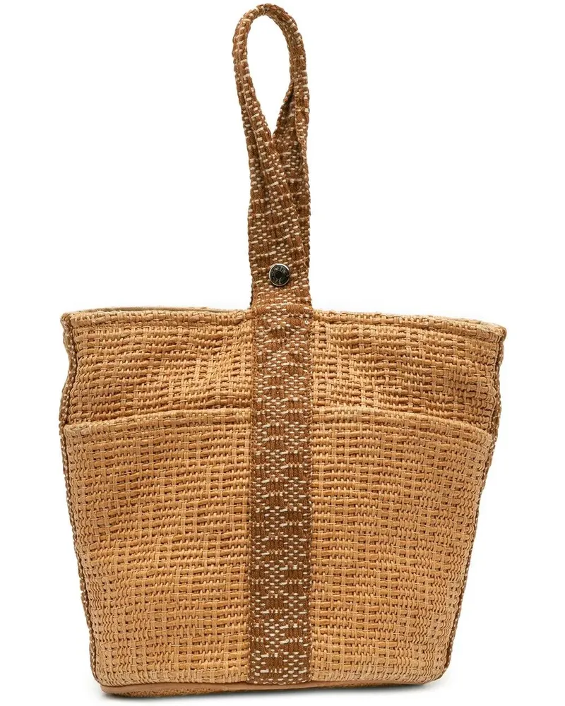 Hermès Hobo Bags Woven Straw Saxo MM braun Braun