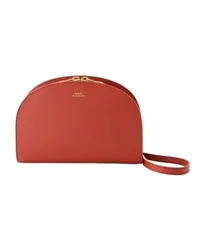 A.P.C. Shopper Demi-Lune Crossbody - Leather - Smoked Red Rot