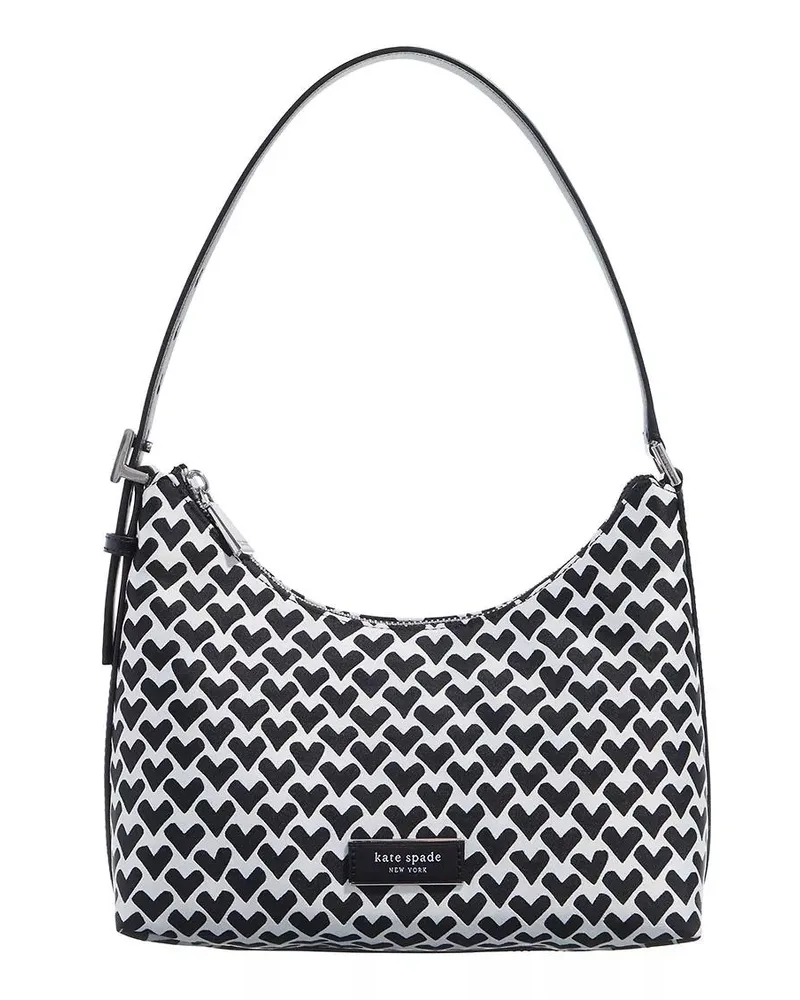 Kate Spade Tote Sam Icon Modernist Hearts Jacquard Fabric Schwarz