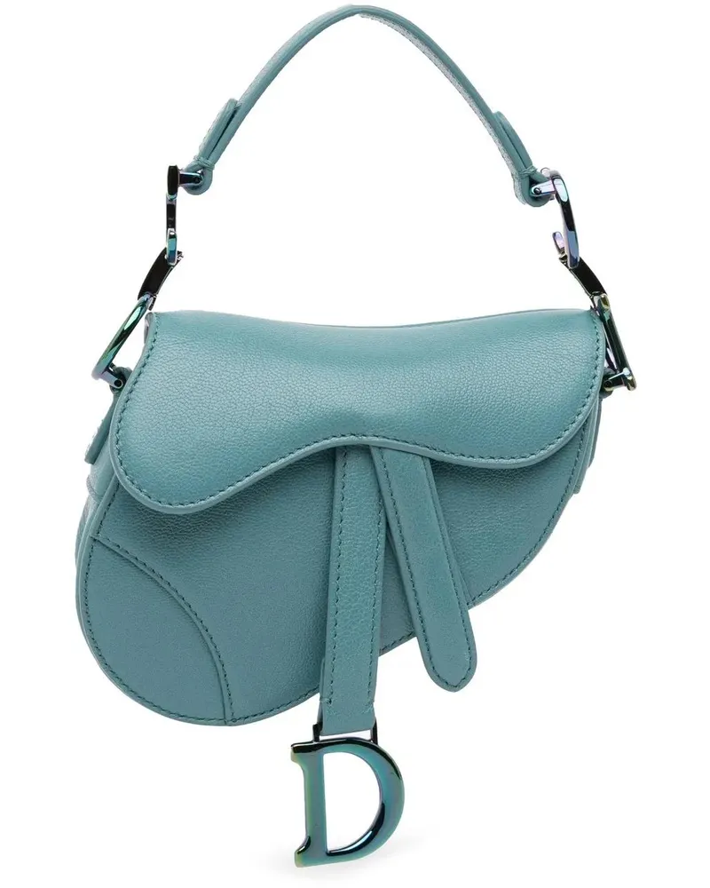 Dior Hobo Bags Micro Goatskin Saddle Bag blau Blau