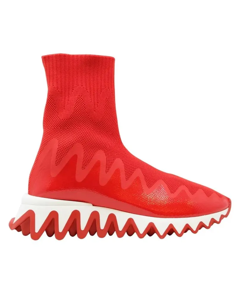 Christian Louboutin Stiefel Loubi Fabric Sharkysock Sneakers rot Rot