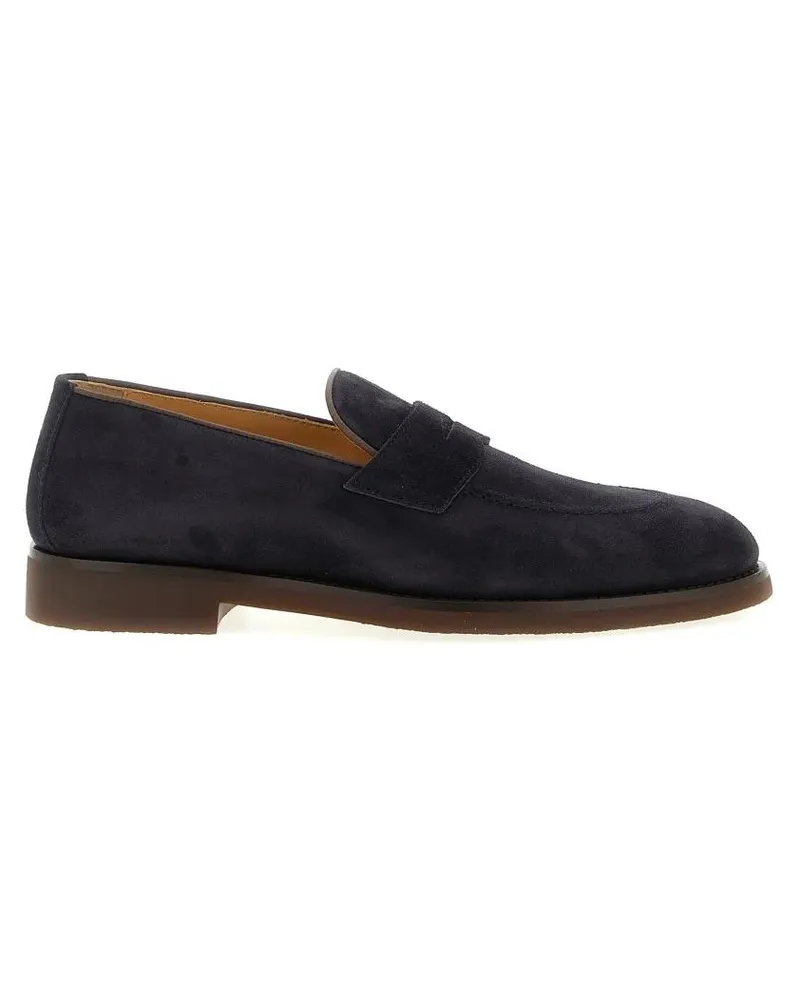 Brunello Cucinelli Loafer Penny Strap Suede Loafers blau Blau