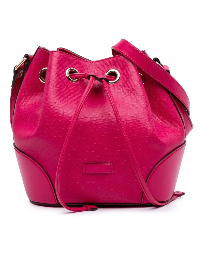 Gucci Hobo Bags Diamante Leather Bright Bucket Bag rosa Gold