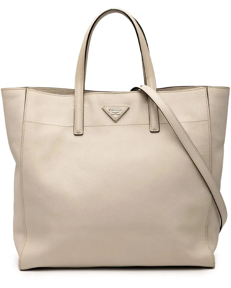 Prada Hobo Bags Saffiano Soft Shopping Tote braun Braun
