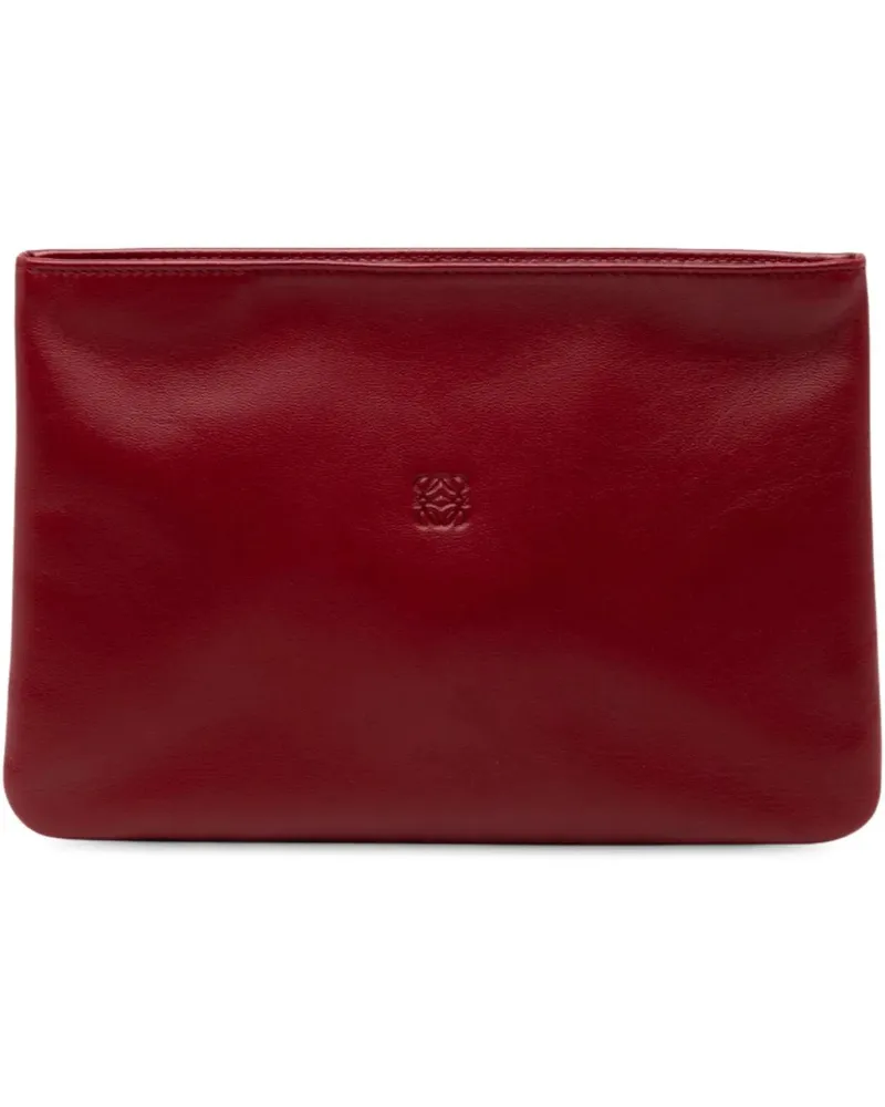 Loewe Kosmetiktaschen Leather Anagram Pouch rot Rot
