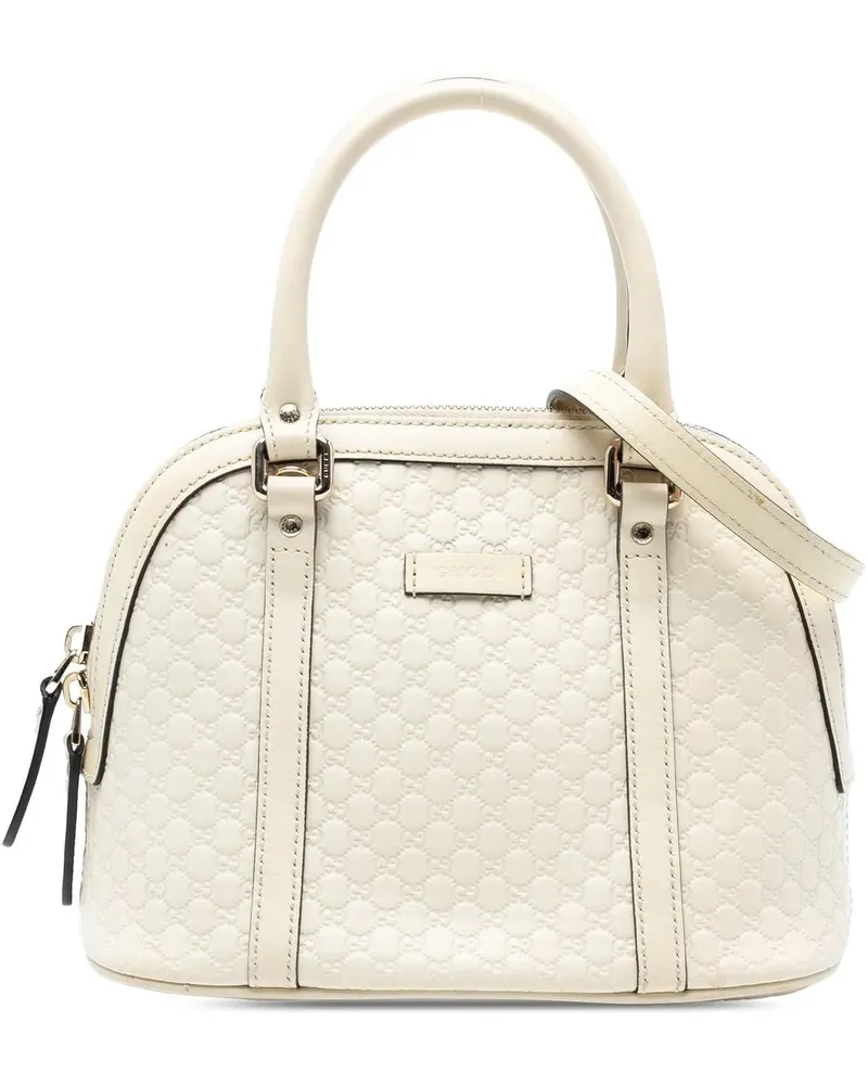 Gucci Hobo Bags Mini Microssima Dome Satchel weiß Weiß