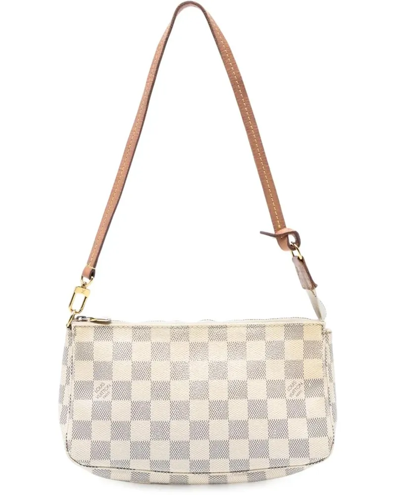 Louis Vuitton Hobo Bags Damier Azur Pochette Accessoires weiß Weiß