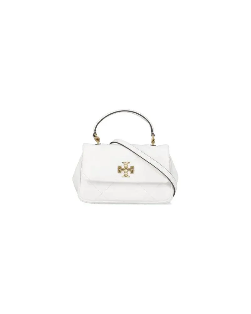 Tory Burch Shopper White Quilted Leather Hand Bag Weiß