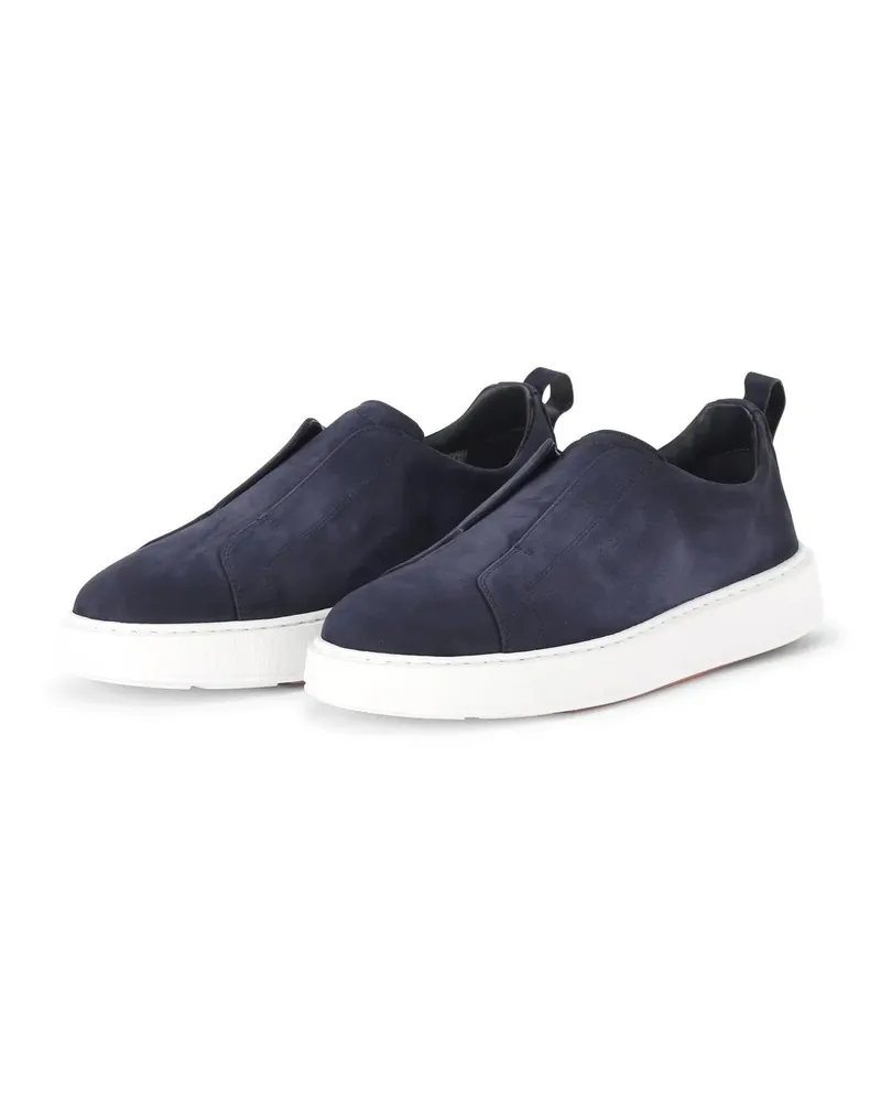 Santoni Low-Top Sneaker Slip-On Sneaker aus Veloursleder grau Grau