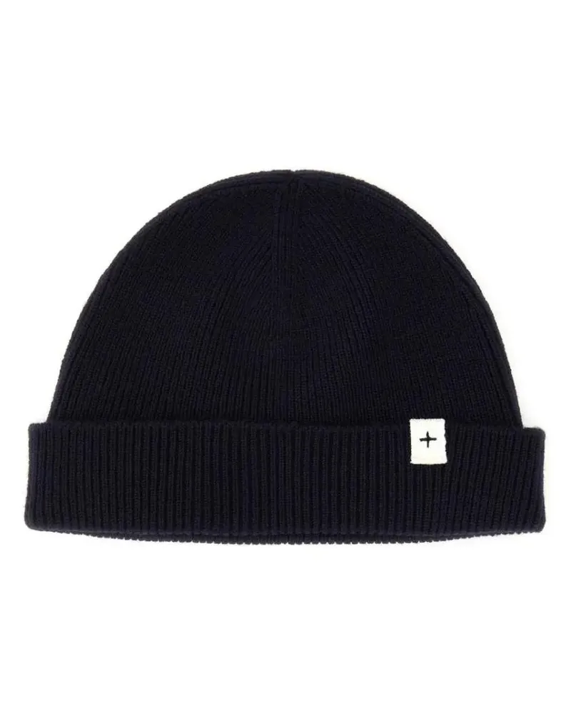 Jil Sander Caps & Mützen Classic Ribbed Knit Beanie Hat blau Blau