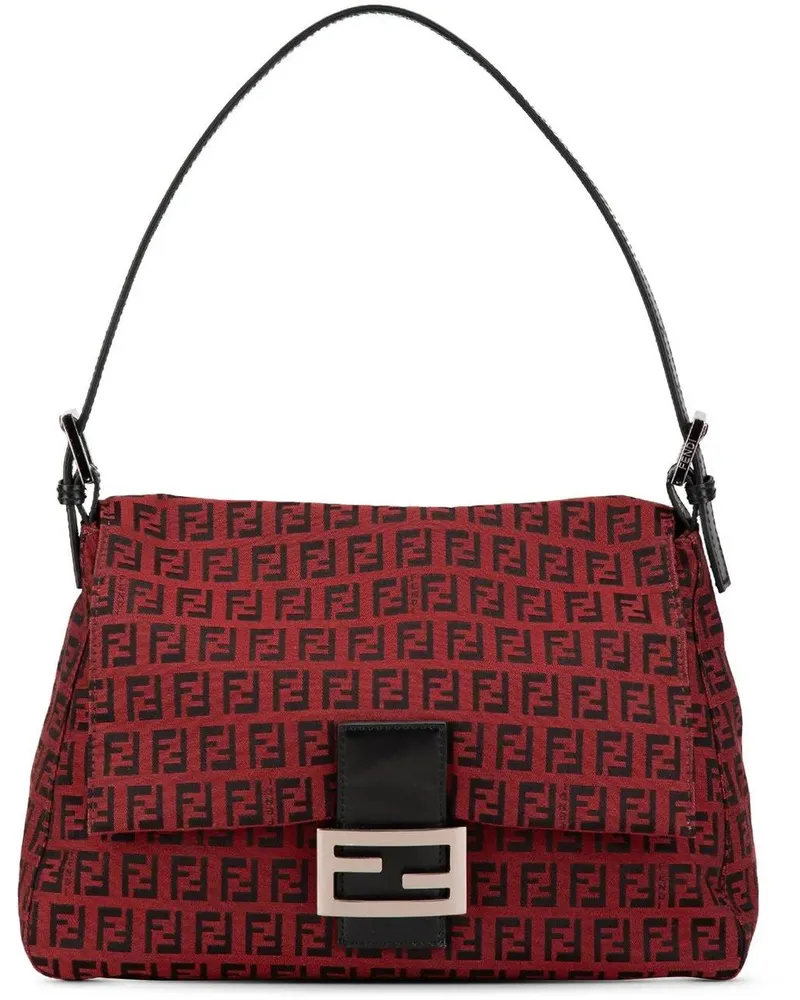 Fendi Hobo Bags 2000-2010 Zucchino Canvas Mamma Forever rot Rot